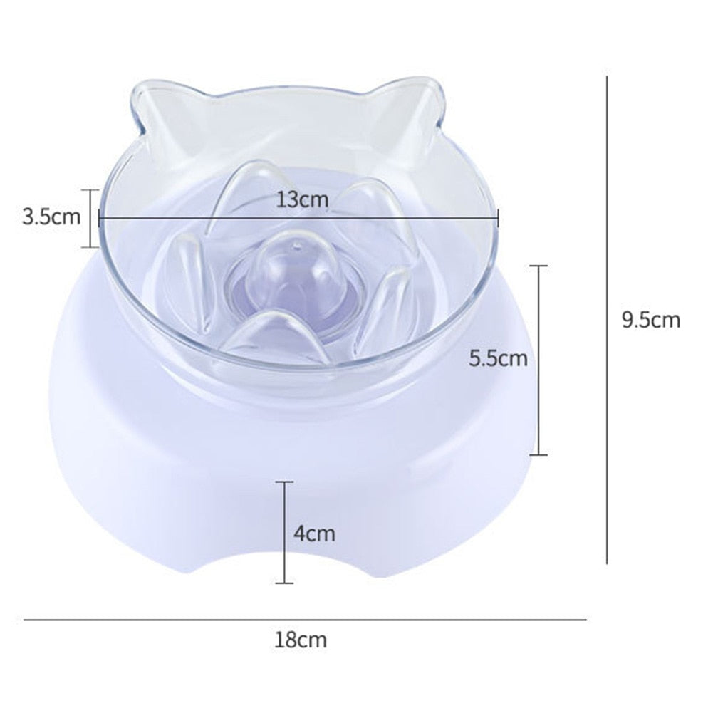 15° Raised Slow Feeder Cat Bowl with Stand by HitMyNeed