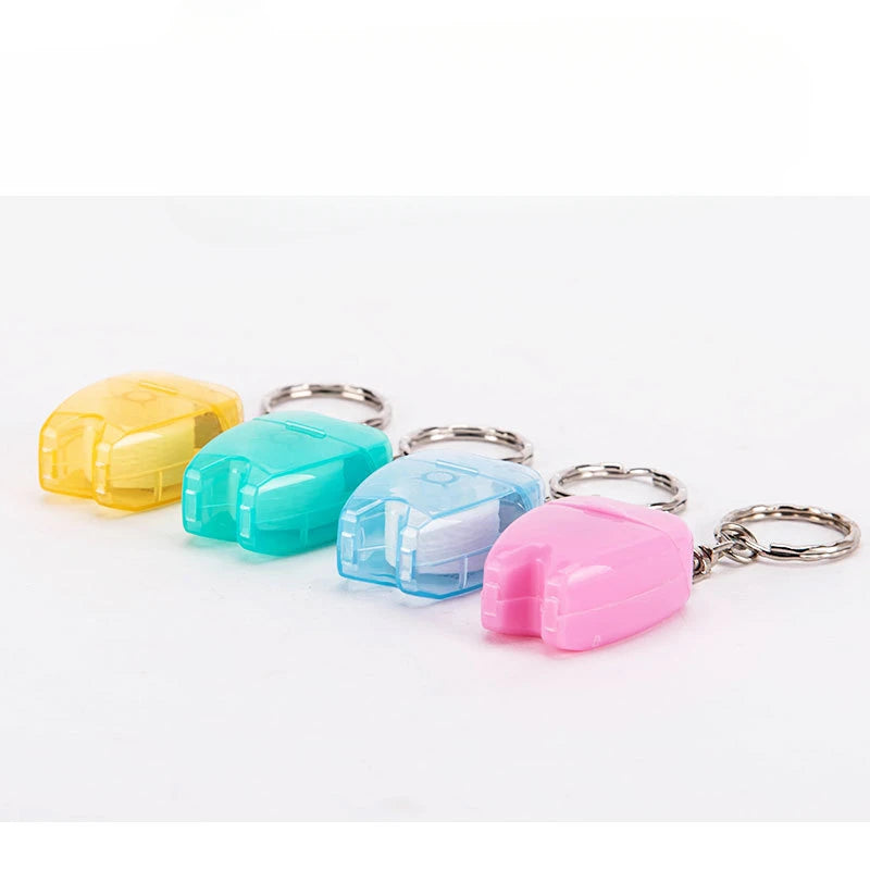 15m Mint Dental Floss Keychain - Flat Tooth-Shaped Case by HitMyNeed