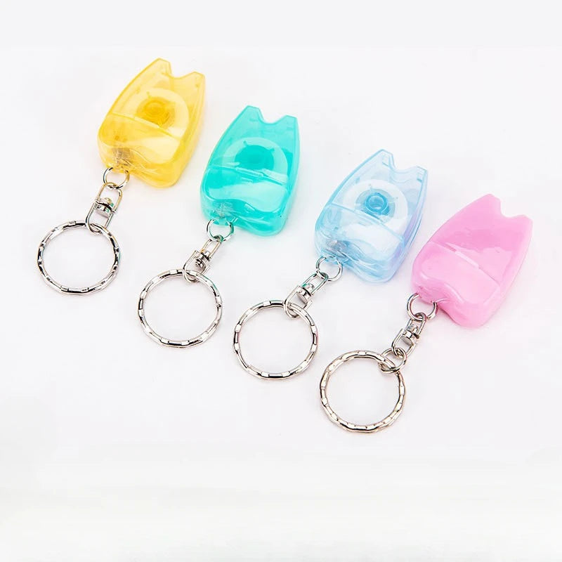 15m Mint Dental Floss Keychain - Flat Tooth-Shaped Case by HitMyNeed