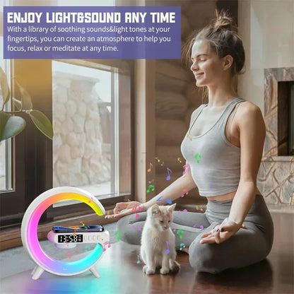 15W Wireless Charger Stand with Speaker & RGB Light by HitMyNeed
