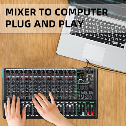 16-Channel Professional DJ Mixer with 99 DSP Effects by HitMyNeed