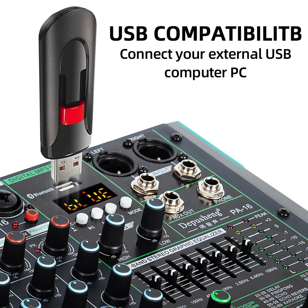 16-Channel Professional DJ Mixer with 99 DSP Effects by HitMyNeed