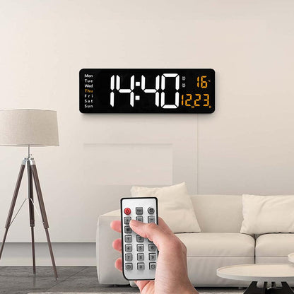 16-Inch LED Digital Wall Clock with Remote & Dual Alarms by HitMyNeed