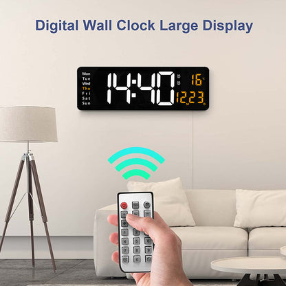16-Inch LED Digital Wall Clock with Remote & Dual Alarms by HitMyNeed