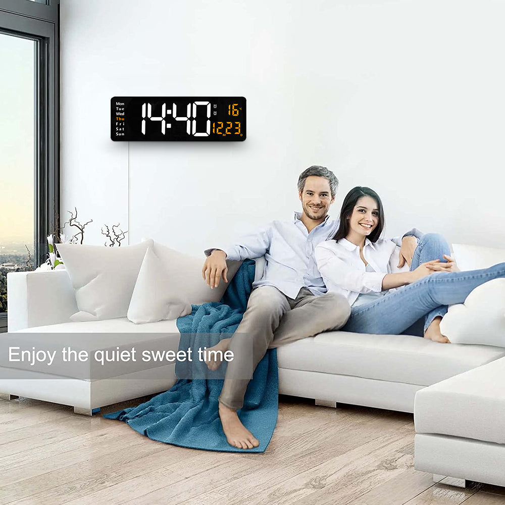 16-Inch LED Digital Wall Clock with Remote & Dual Alarms by HitMyNeed