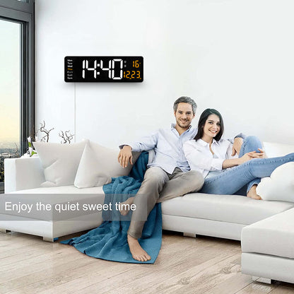 16-Inch LED Digital Wall Clock with Remote & Dual Alarms by HitMyNeed