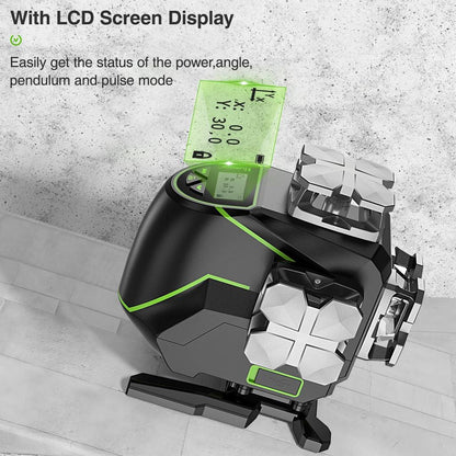 16-Line 4D Green Laser Level with Bluetooth & Case by HitMyNeed