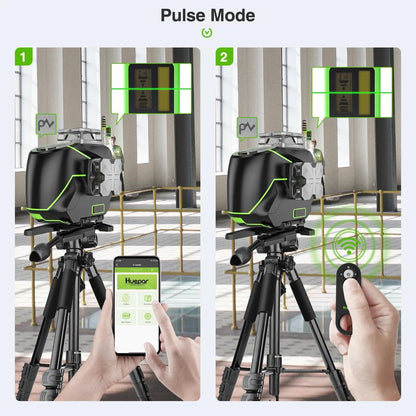 16-Line 4D Green Laser Level with Bluetooth & Case by HitMyNeed