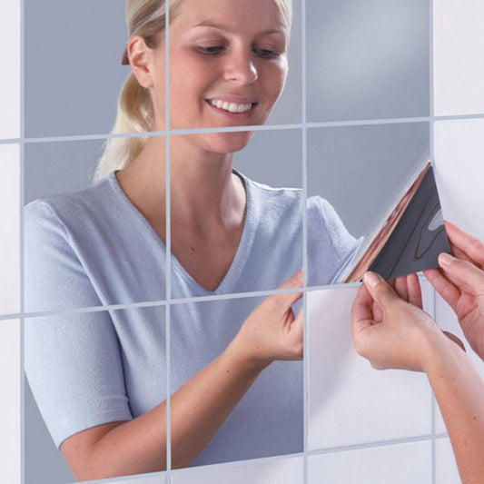 16-Pack Mirror Wall Decals Self-Adhesive Tiles by HitMyNeed
