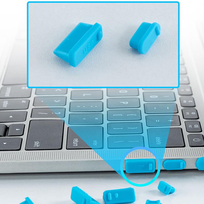 16‑Piece Laptop Port Dust Plugs & Waterproof Covers 16pcs-blue by HitMyNeed