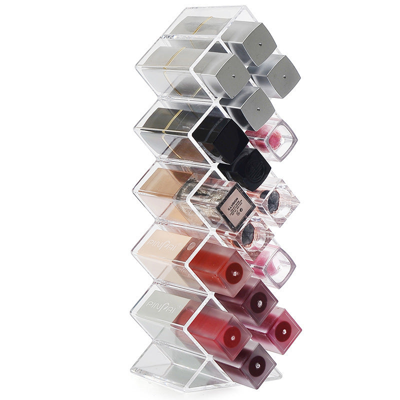 16 Slot Clear Acrylic Lipstick Organizer Stand by HitMyNeed