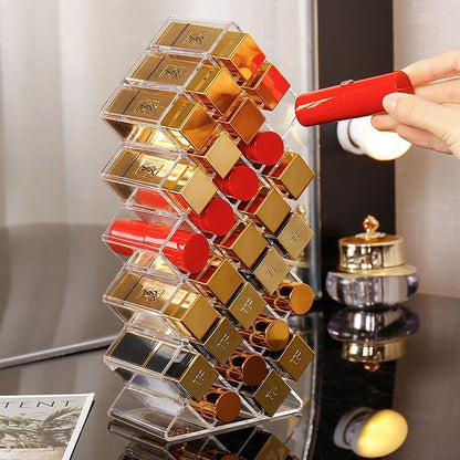 16 Slot Clear Acrylic Lipstick Organizer Stand by HitMyNeed