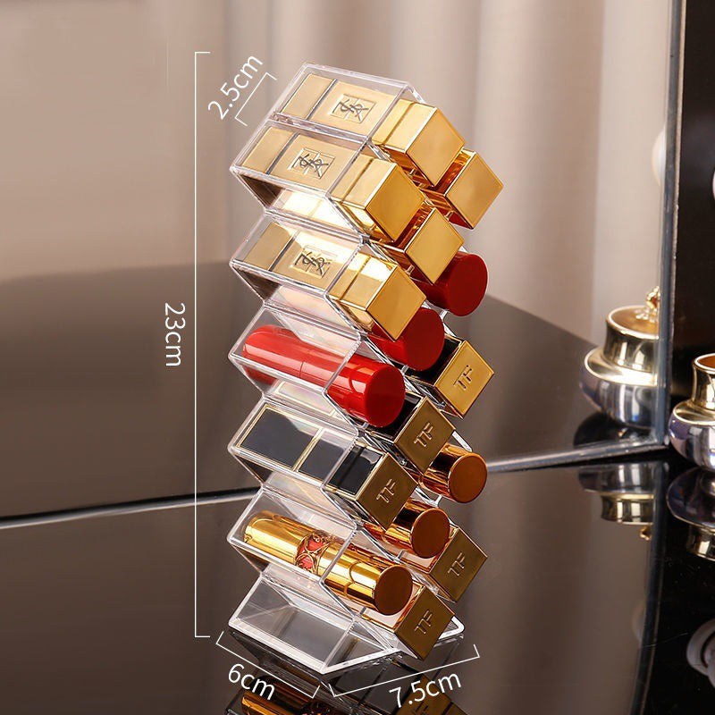 16 Slot Clear Acrylic Lipstick Organizer Stand by HitMyNeed