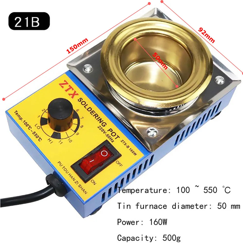 160W Adjustable Temperature Tin Melting Furnace Pot by HitMyNeed