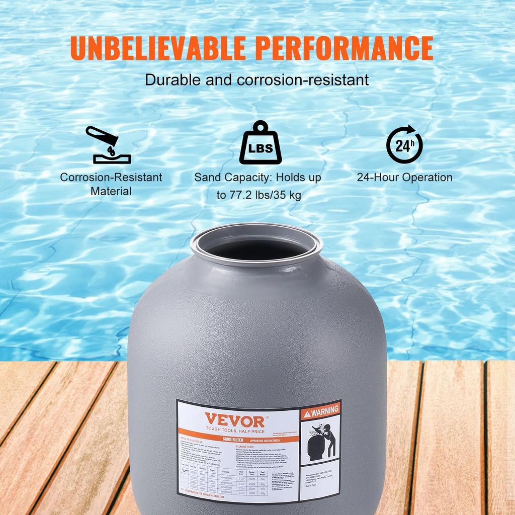 16/19/22 Inch Pool Sand Filter with 7-Way Valve by HitMyNeed