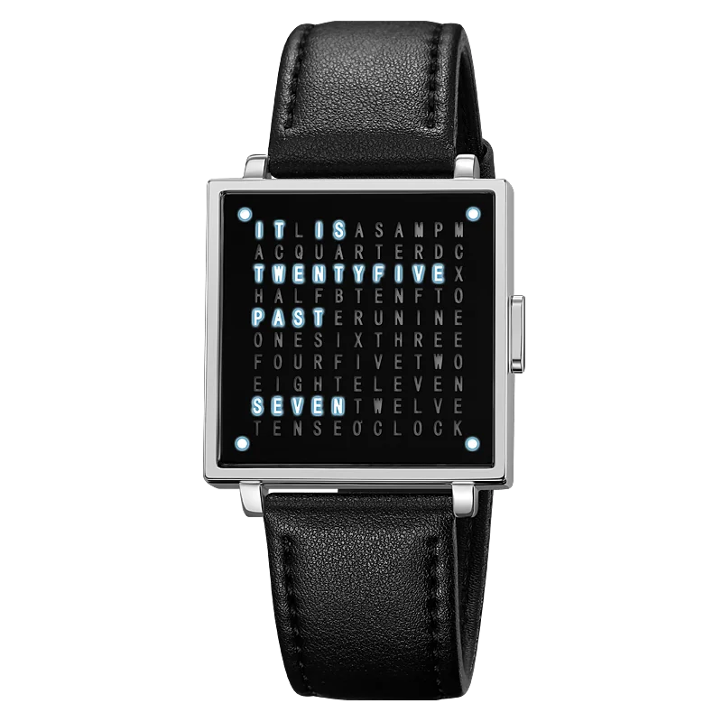 Men's LED Digital Watch with Date & Leather Strap