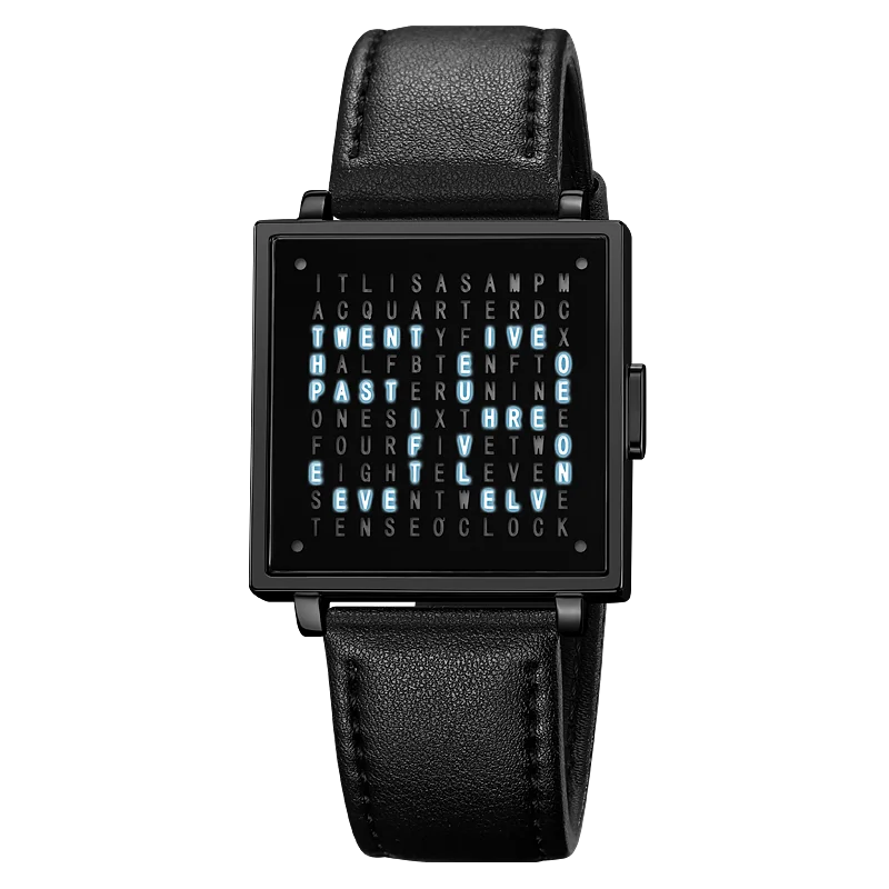 Men's LED Digital Watch with Date & Leather Strap