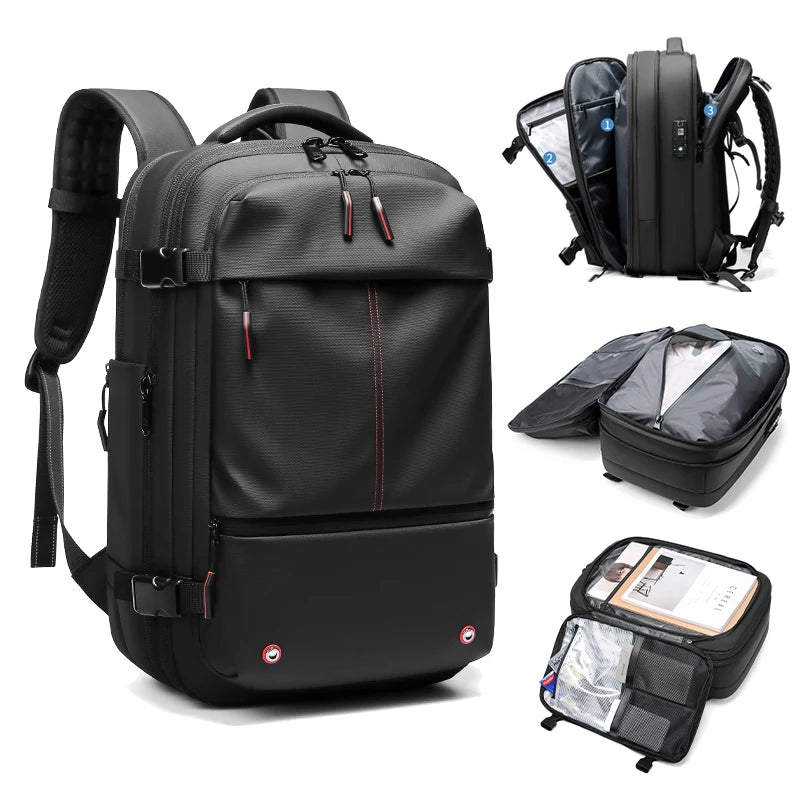 17" Laptop Vacuum Compression Business Travel Backpack by HitMyNeed
