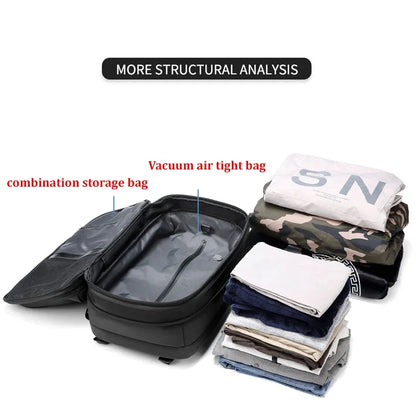 17" Laptop Vacuum Compression Business Travel Backpack by HitMyNeed