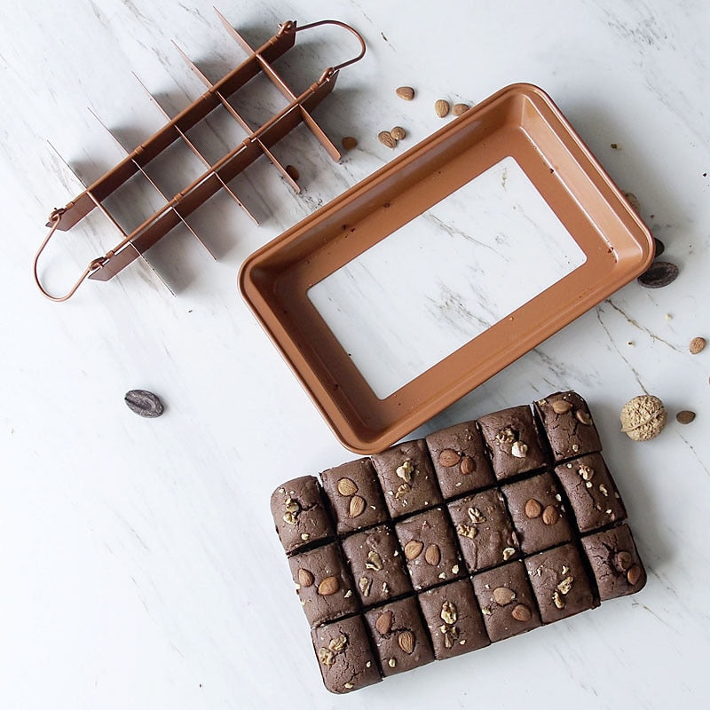 18-Cavity Brownie Cutter Non-Stick Steel Mold by HitMyNeed