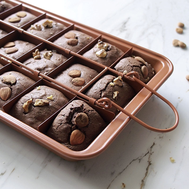 18-Cavity Brownie Cutter Non-Stick Steel Mold by HitMyNeed