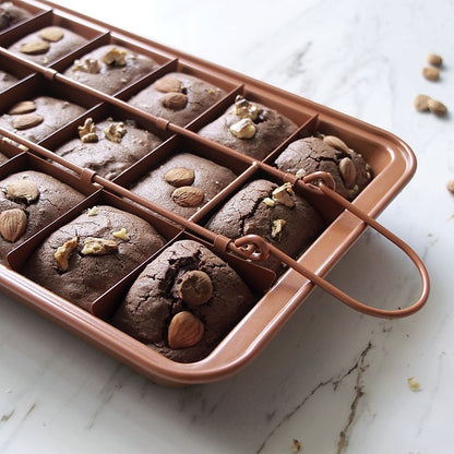 18-Cavity Brownie Cutter Non-Stick Steel Mold by HitMyNeed