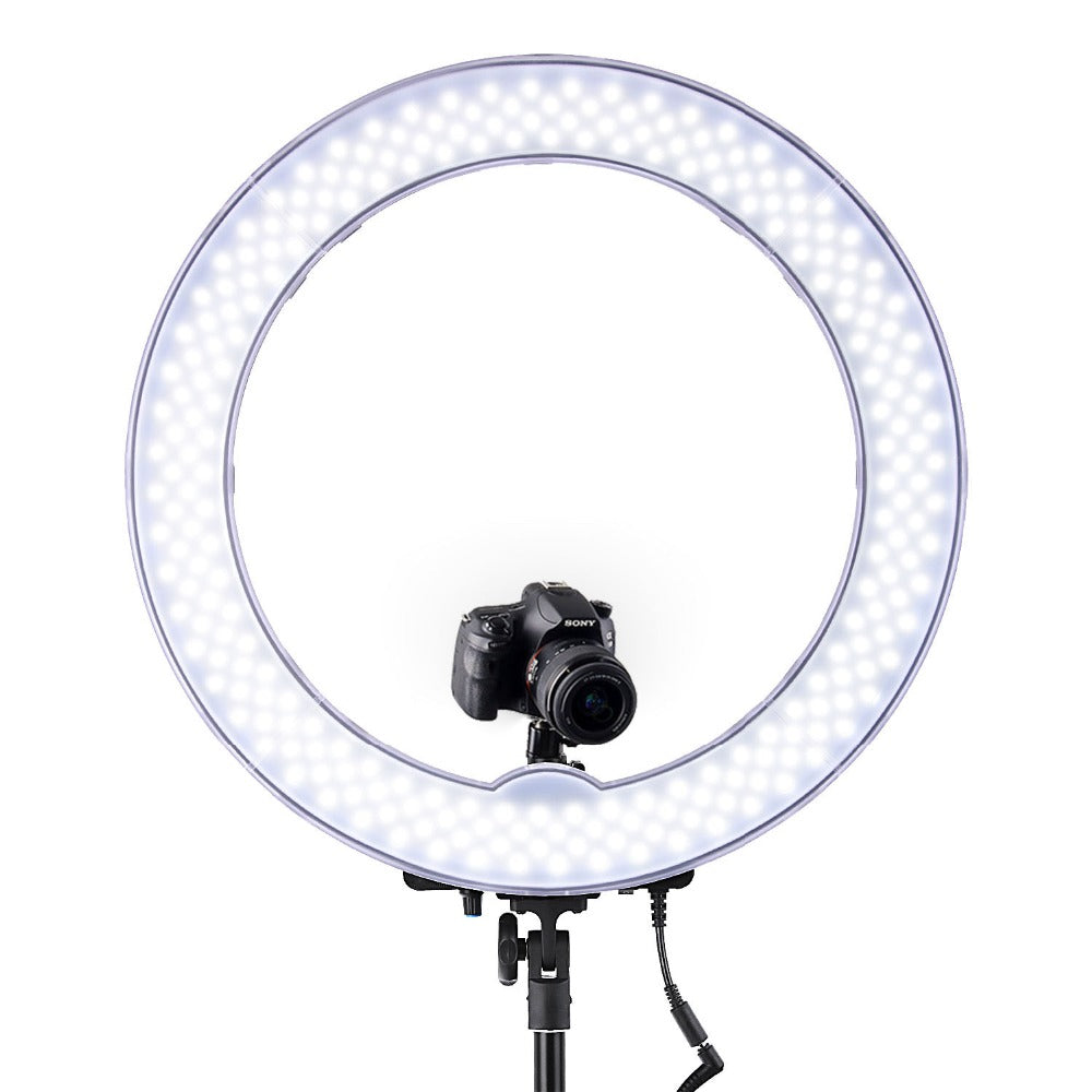 18" Dimmable LED Ring Light with Stand and Phone Mount by HitMyNeed