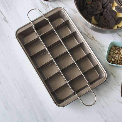 18 Grid All Edge Non-Stick Brownie Pan by HitMyNeed