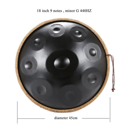 18" Handpan Steel Tongue Drum, 9 Notes G Minor 440Hz by HitMyNeed