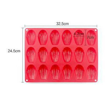 18-Slot Silicone Madeleine Mold Baking Tray by HitMyNeed
