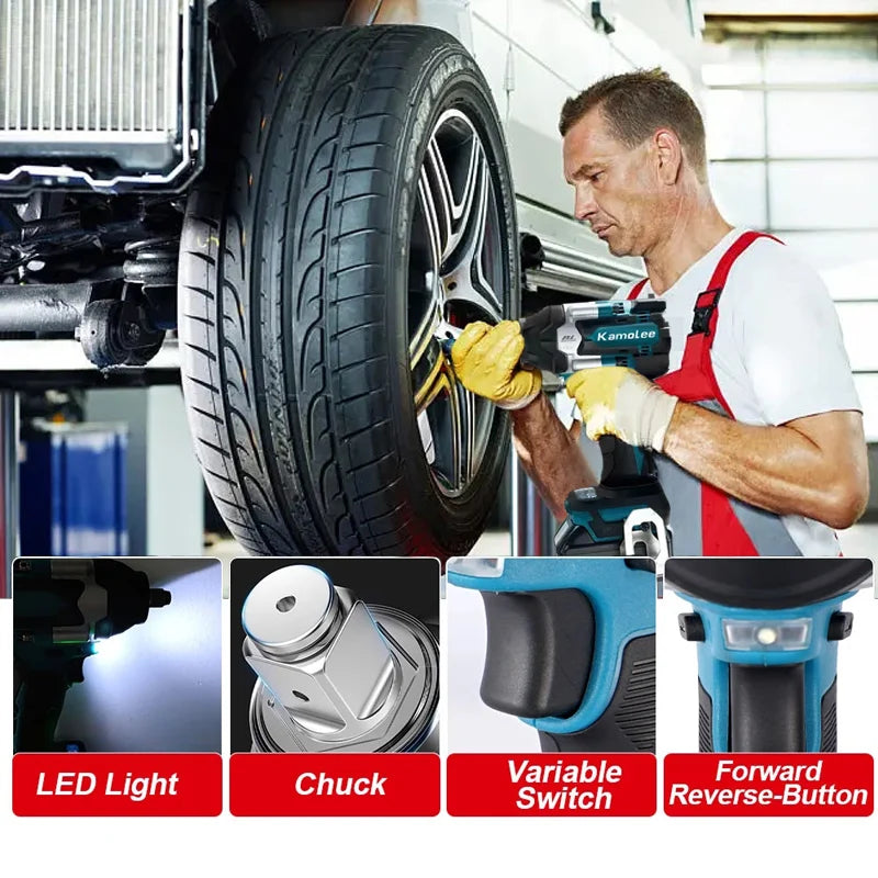 1800Nm Brushless Cordless Impact Wrench 18V by HitMyNeed