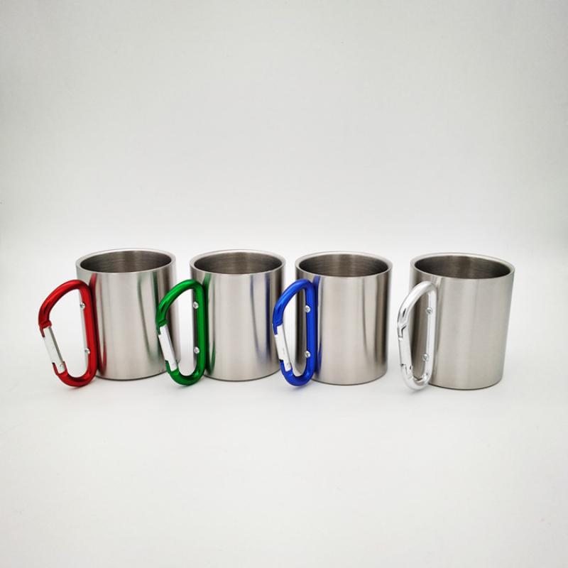 180ml Stainless Steel Camping Cup with Carabiner by HitMyNeed