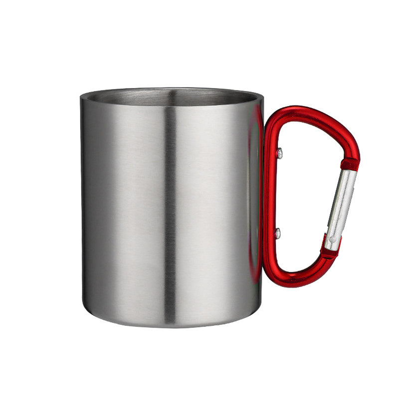 180ml Stainless Steel Camping Cup with Carabiner red by HitMyNeed
