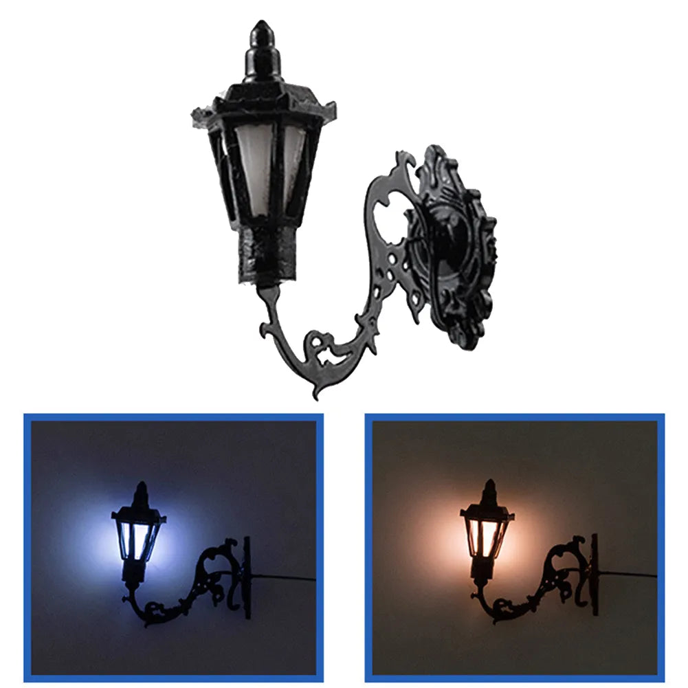 1:87 Retro Gooseneck Wall Light for Miniature Scenes by HitMyNeed