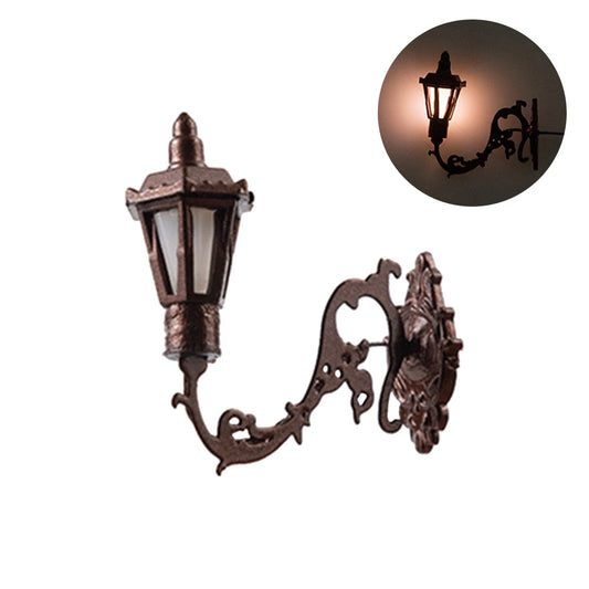 1:87 Retro Gooseneck Wall Light for Miniature Scenes warm-light by HitMyNeed