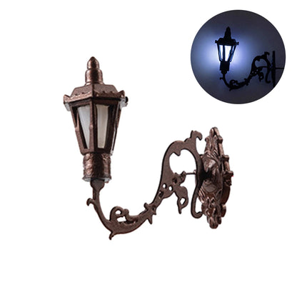 1:87 Retro Gooseneck Wall Light for Miniature Scenes white-light by HitMyNeed