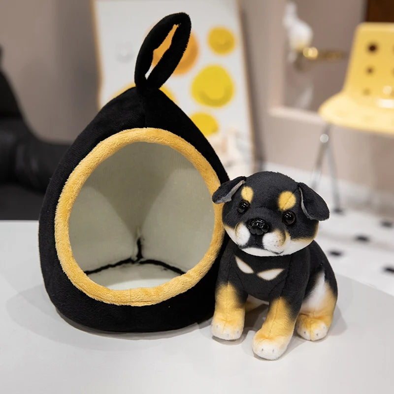 18cm Safari Animal Plush Toy Pillow for Kids black-dog-yxj by HitMyNeed