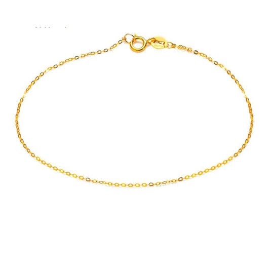 18k Simple Yellow Gold Chain Bracelet for Women by HitMyNeed