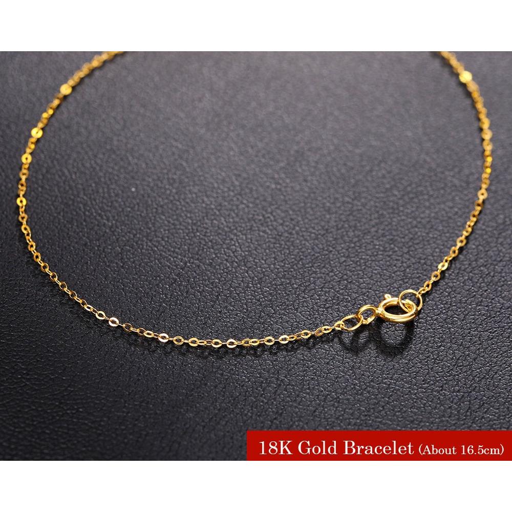 18k Simple Yellow Gold Chain Bracelet for Women by HitMyNeed