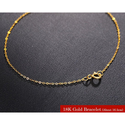 18k Simple Yellow Gold Chain Bracelet for Women by HitMyNeed