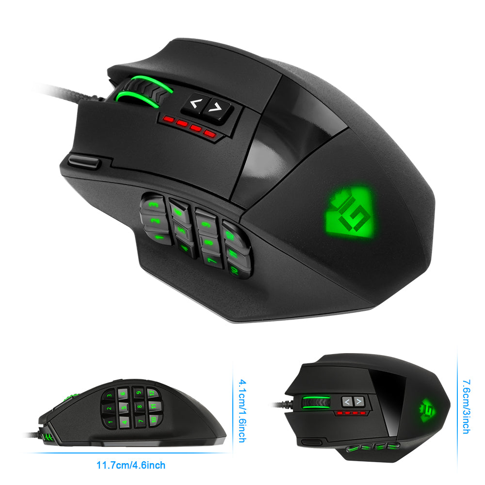 19-Button USB Gaming Mouse with Programmable Controls by HitMyNeed