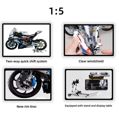 1920pcs Motorcycle Building Blocks Model Kit by HitMyNeed