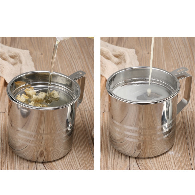 1.2L Stainless Steel Cooking Oil Strainer Pot by HitMyNeed