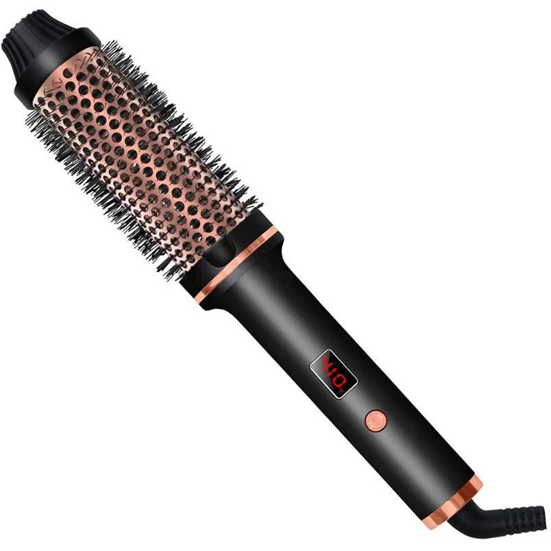 1.5 Inch Ceramic Heated Round Brush Hair Curler Comb blackgold au by HitMyNeed