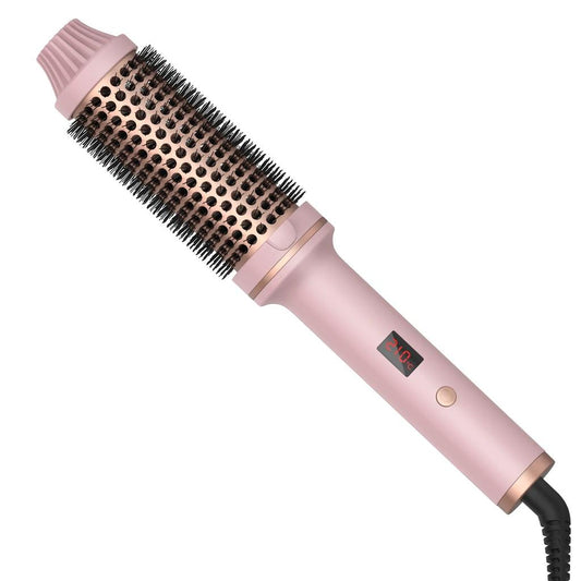 1.5 Inch Ceramic Heated Round Brush Hair Curler Comb pink eu by HitMyNeed