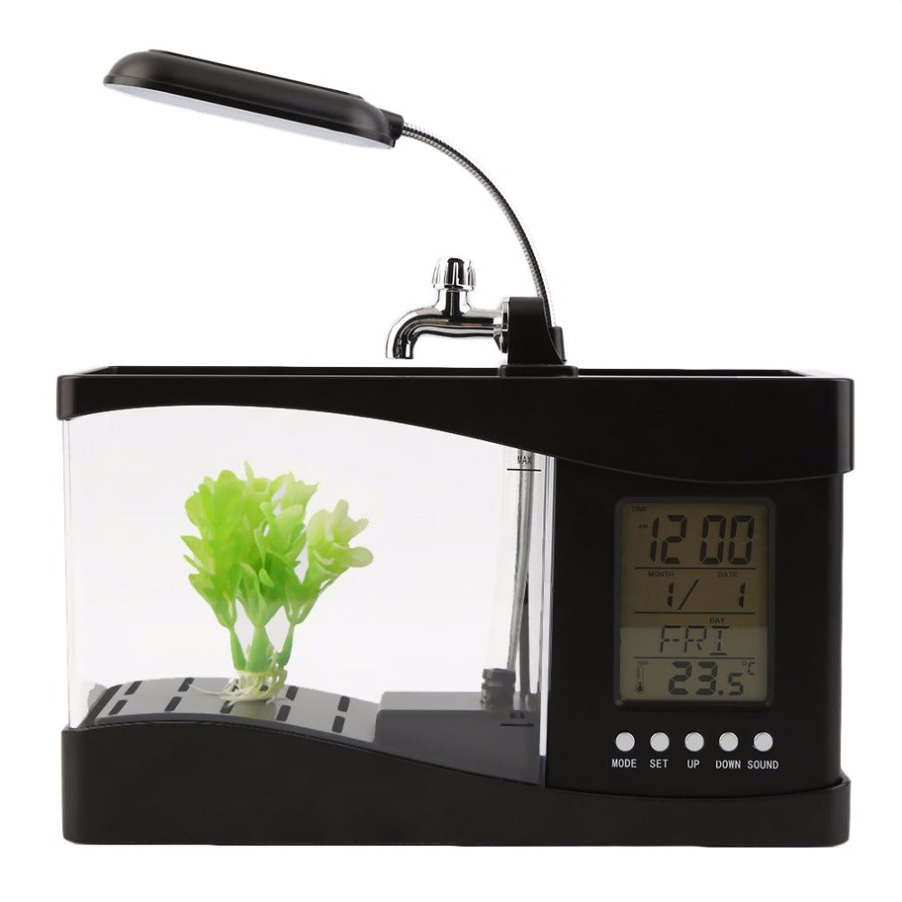 1.5L USB Desktop Aquarium Fish Tank with Clock by HitMyNeed