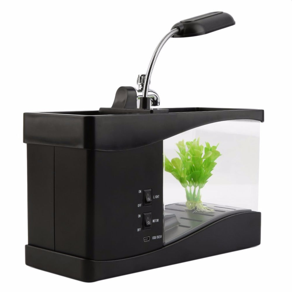 1.5L USB Desktop Aquarium Fish Tank with Clock by HitMyNeed