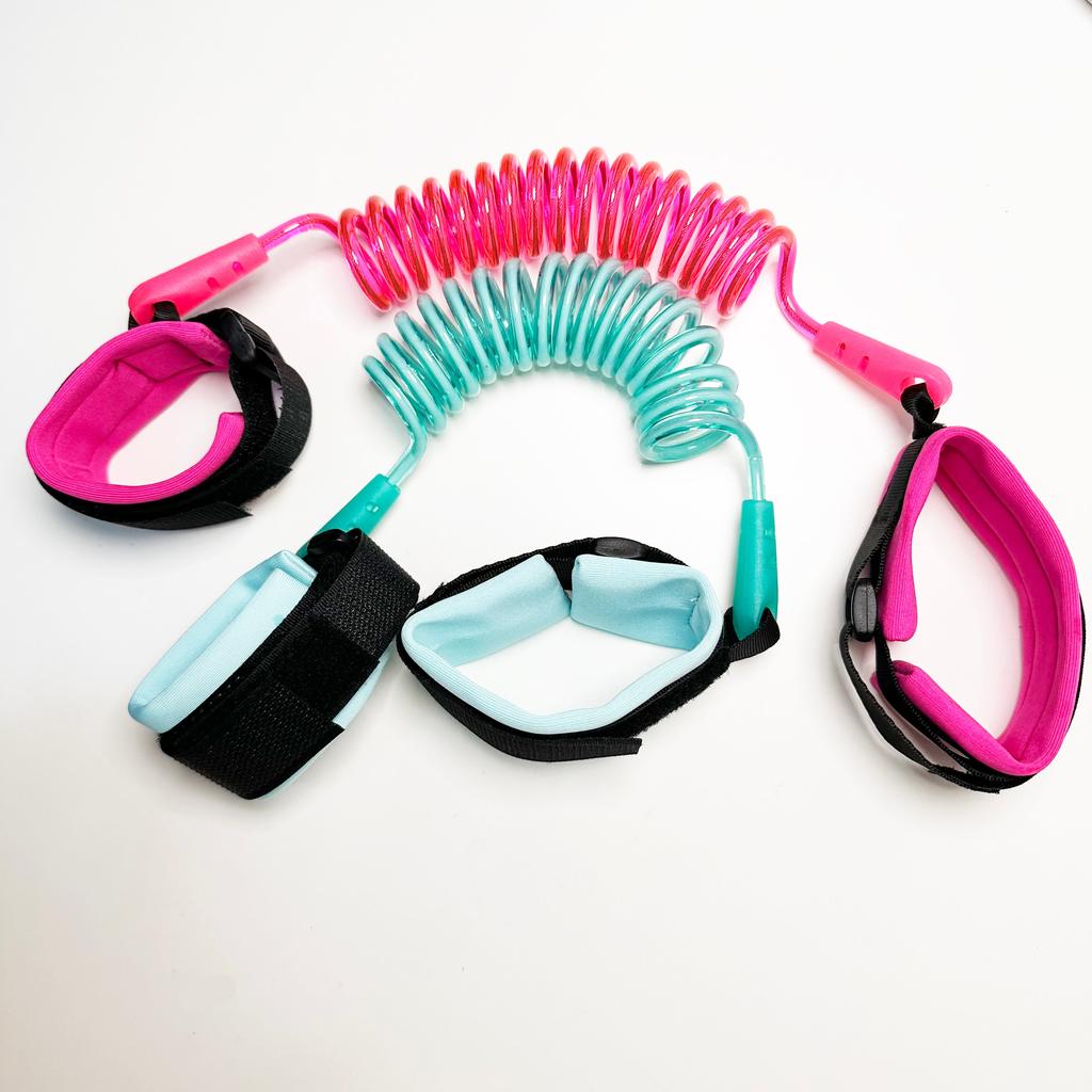 1.5m Child Safety Anti-Lost Wrist Link - Pink & Green by HitMyNeed