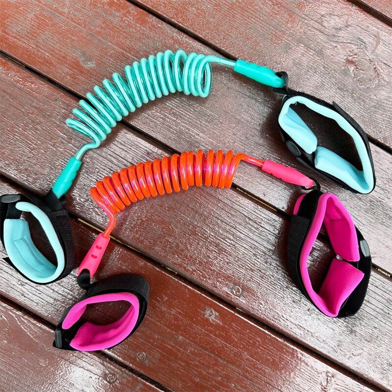1.5m Child Safety Anti-Lost Wrist Link - Pink & Green by HitMyNeed