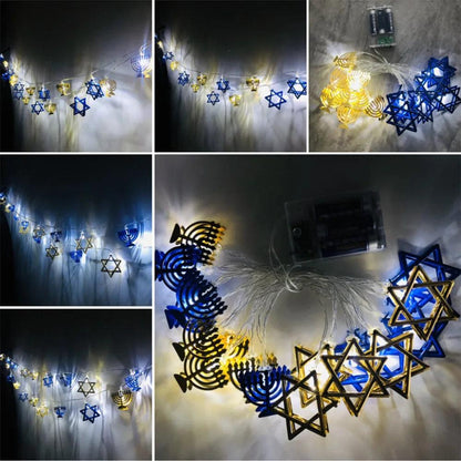1.65m Star of David LED String Lights, 10 LEDs by HitMyNeed
